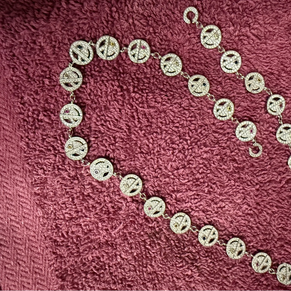 GDragon “inspired” Silver Necklace with Peace Symbols☮️